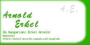 arnold erkel business card